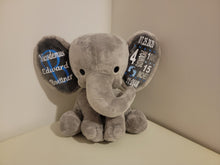 Load image into Gallery viewer, Grey Birth Stat Elephant
