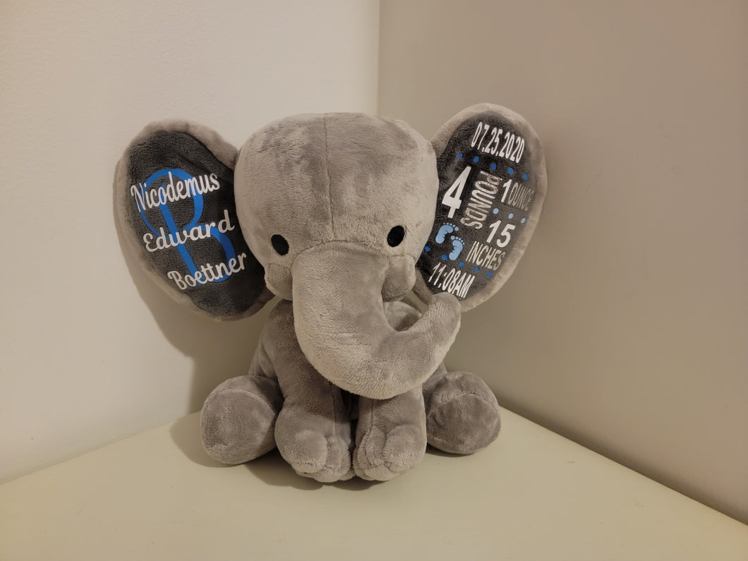 Grey Birth Stat Elephant