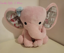 Load image into Gallery viewer, Pink Birth Stat Elephant
