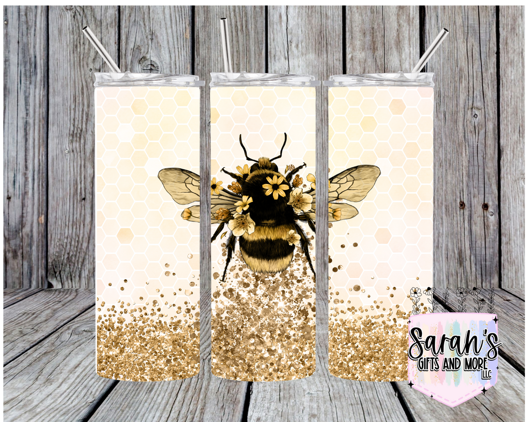 192- Bee Gold Glitter Effect