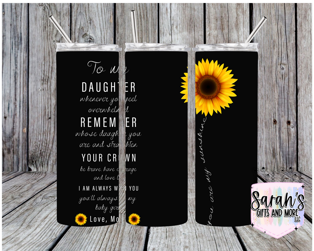 284- Sunflower To my Daughter (Black Background)