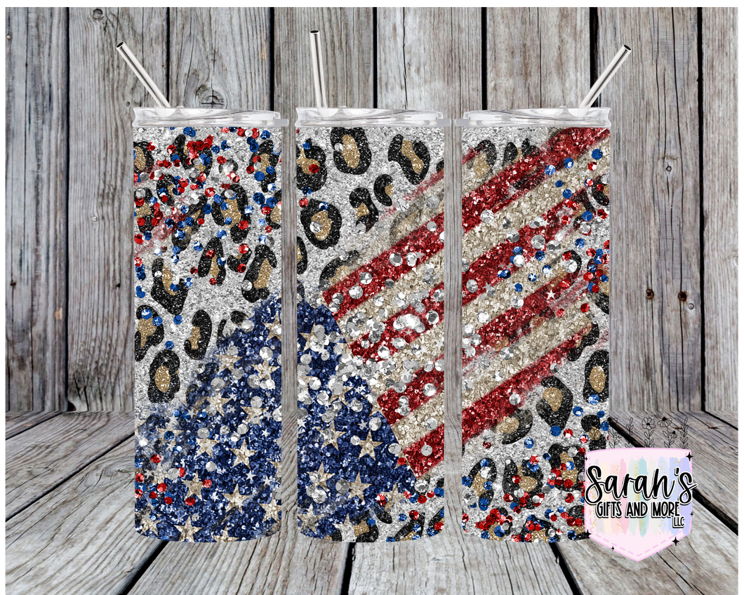 275- Leopard Glitter Effect Flag