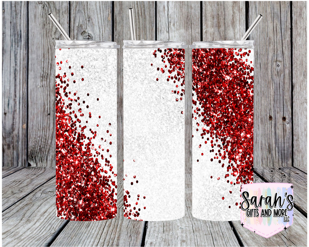 210- Red Glitter Effect Swirl