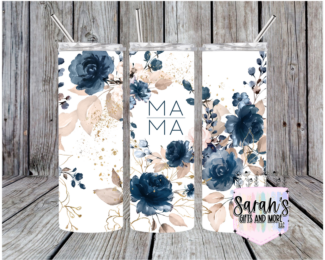 130-Mama Blue Floral