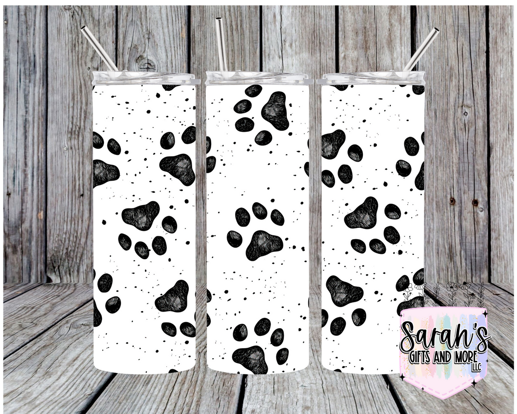 190- Black/white Pawprints