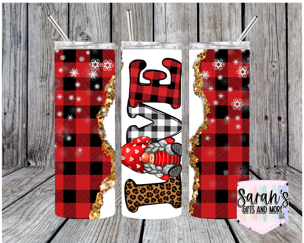 170-Gnome Love Buffalo Plaid